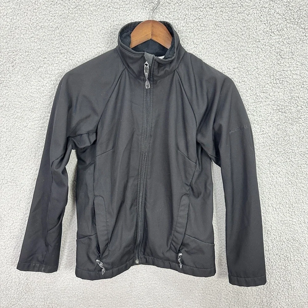 Columbia Jacket Women's S Black Softshell Full Zip Outdoor Hiking Trail Gorpcore